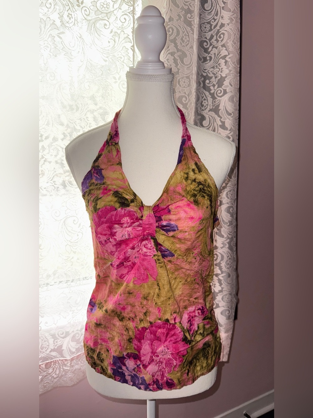 Floral Summery Patterned Halter Top